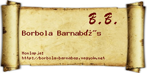 Borbola Barnabás névjegykártya