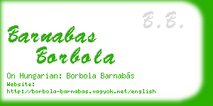 barnabas borbola business card